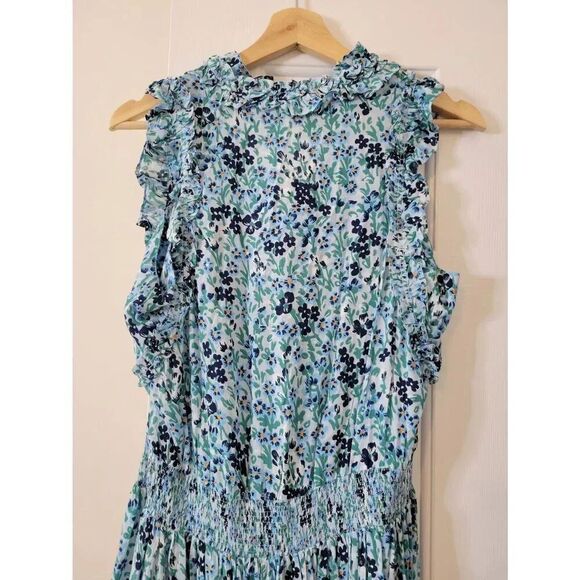 POUPETTE ST BARTH Trinity Ruffled Sleeveless Floral Dress M NWT $320 - Picture 9 of 12